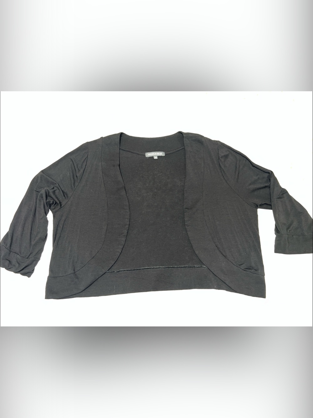 Addition Elle Black Open-Front Cropped Cardigan